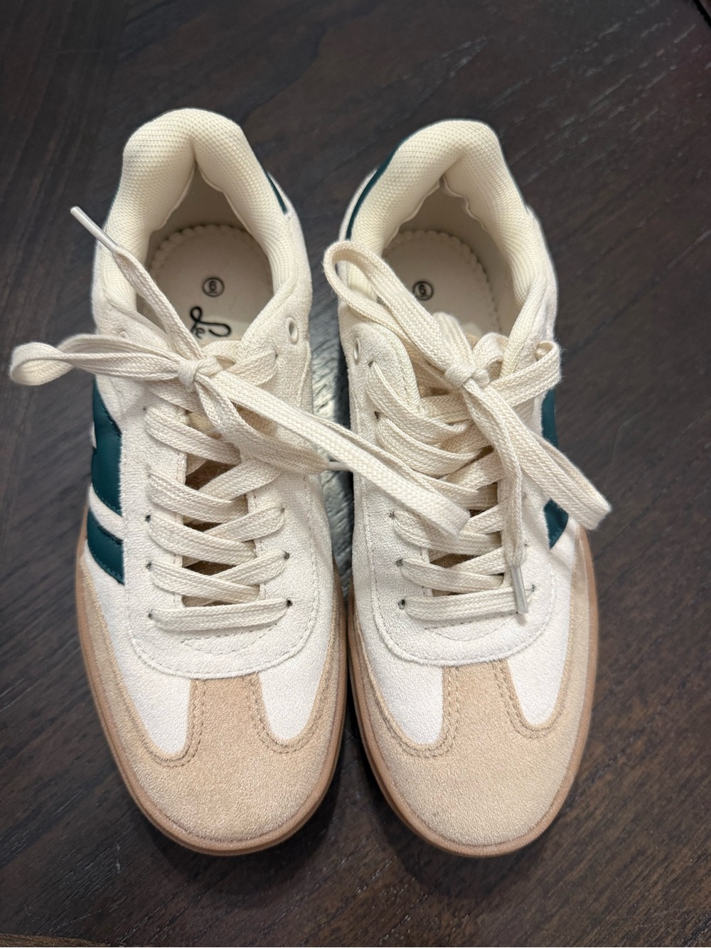 La Sheela Women’s Cream Lace-Up Sneakers
